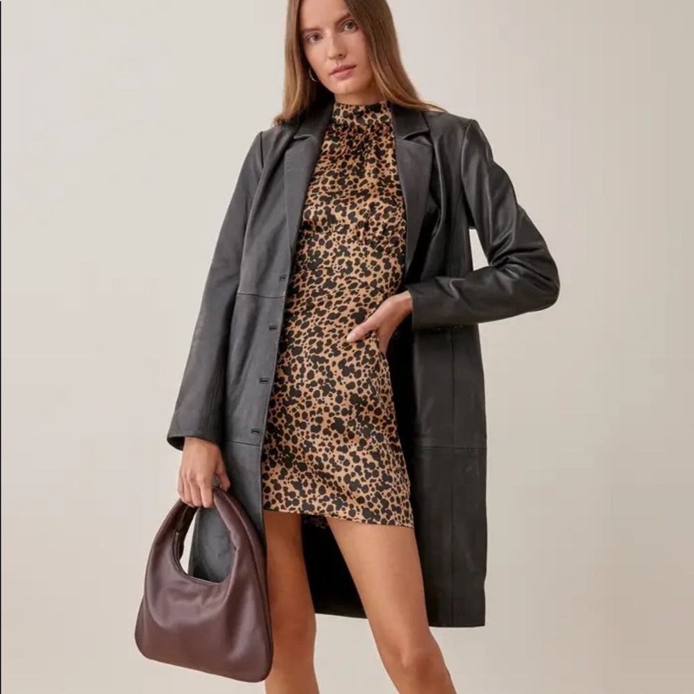 Reformation Samuel Long Sleeve Silk Minidress